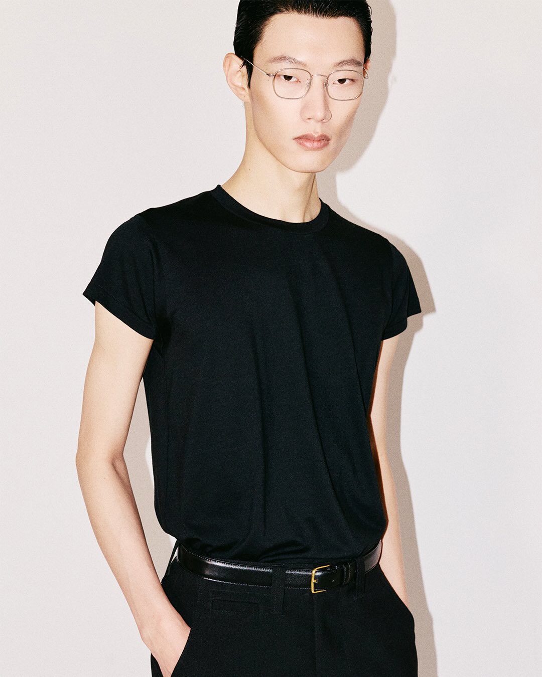 50CR–RELAXED MERINO WOOL T-SHIRT IN BLACK