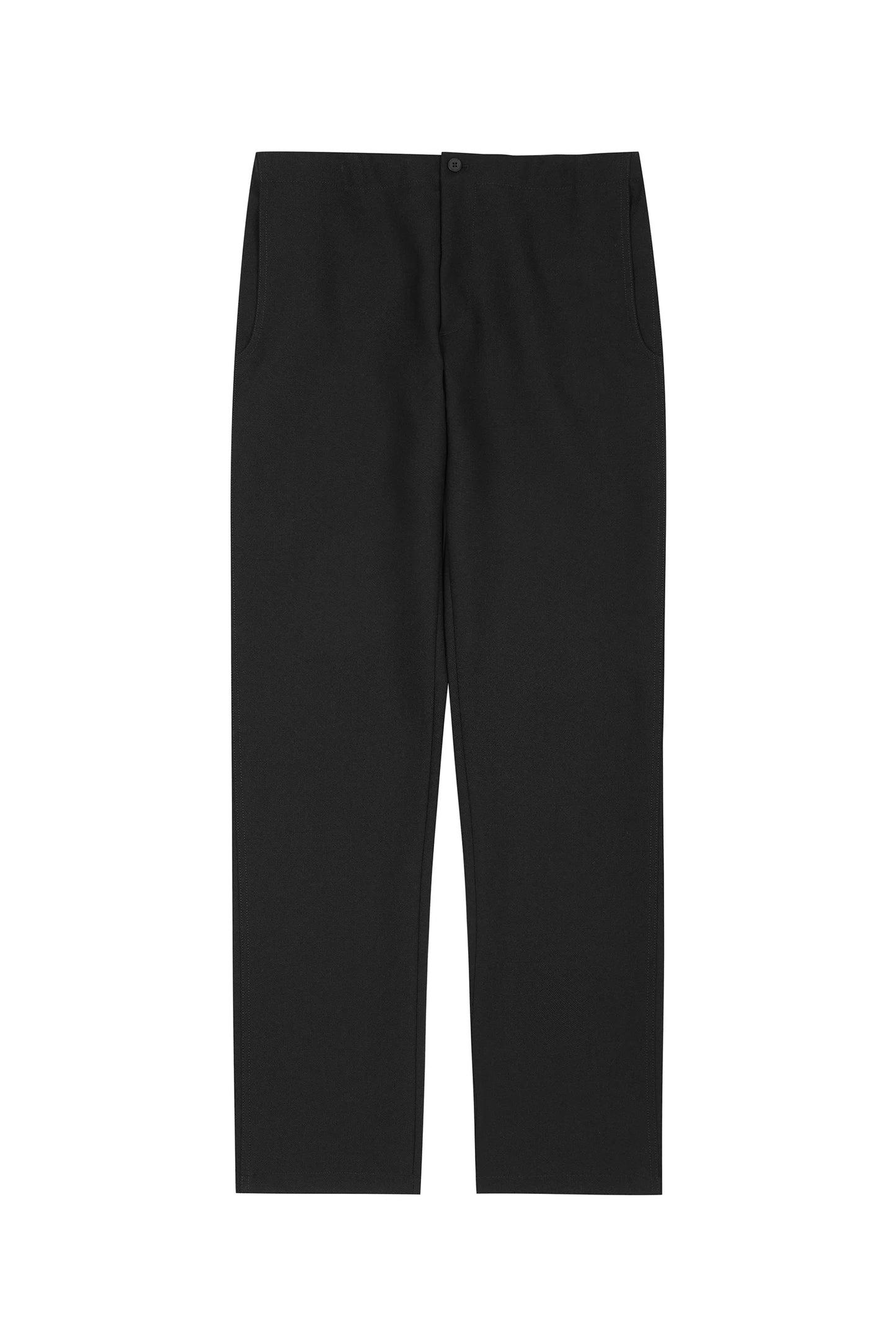 TP–STRUCTURED TAPERED WOOL CANVAS TROUSER IN BLACK