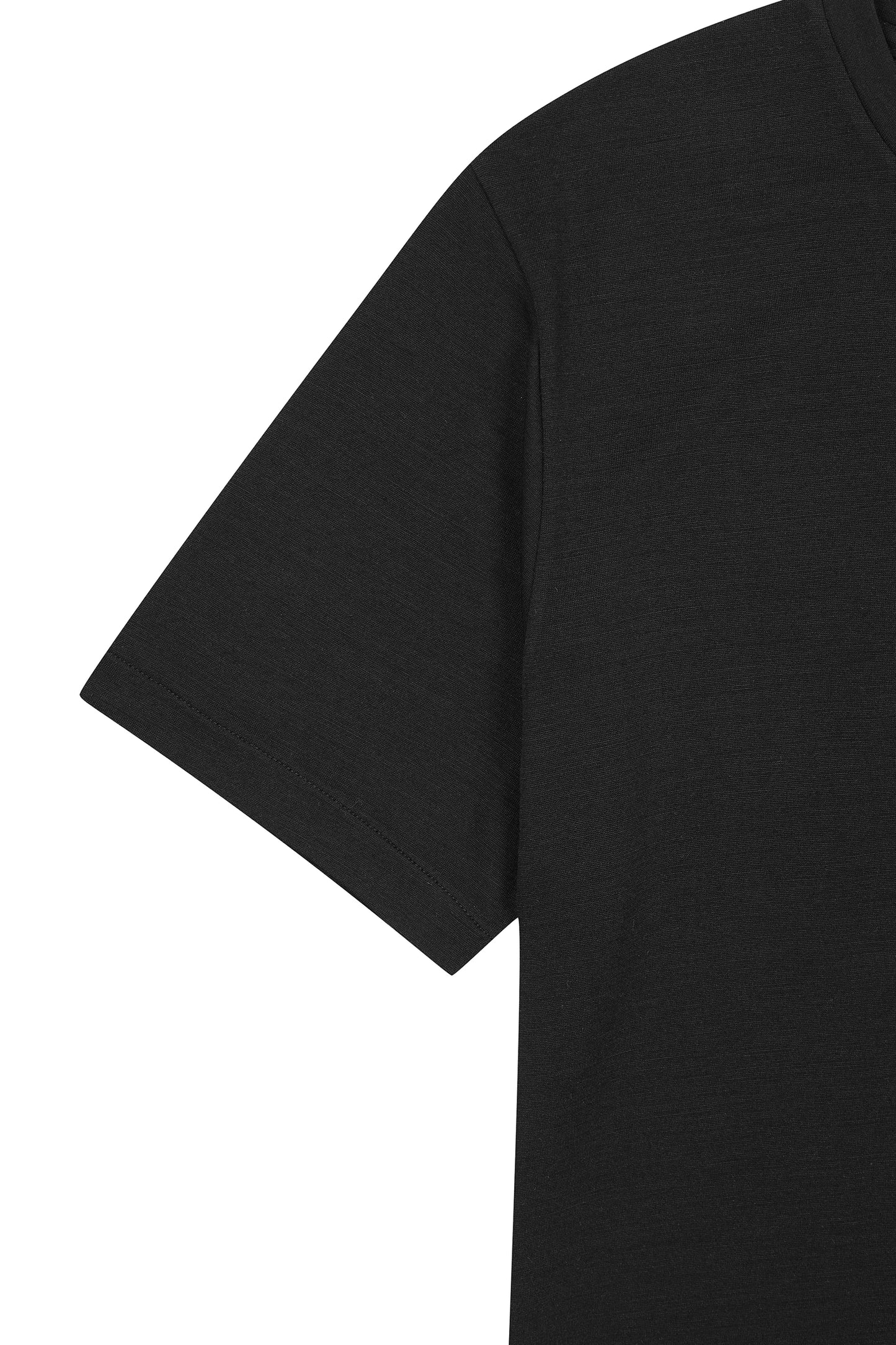 30CR–SHARP FITTED MODAL WOOL T-SHIRT IN BLACK