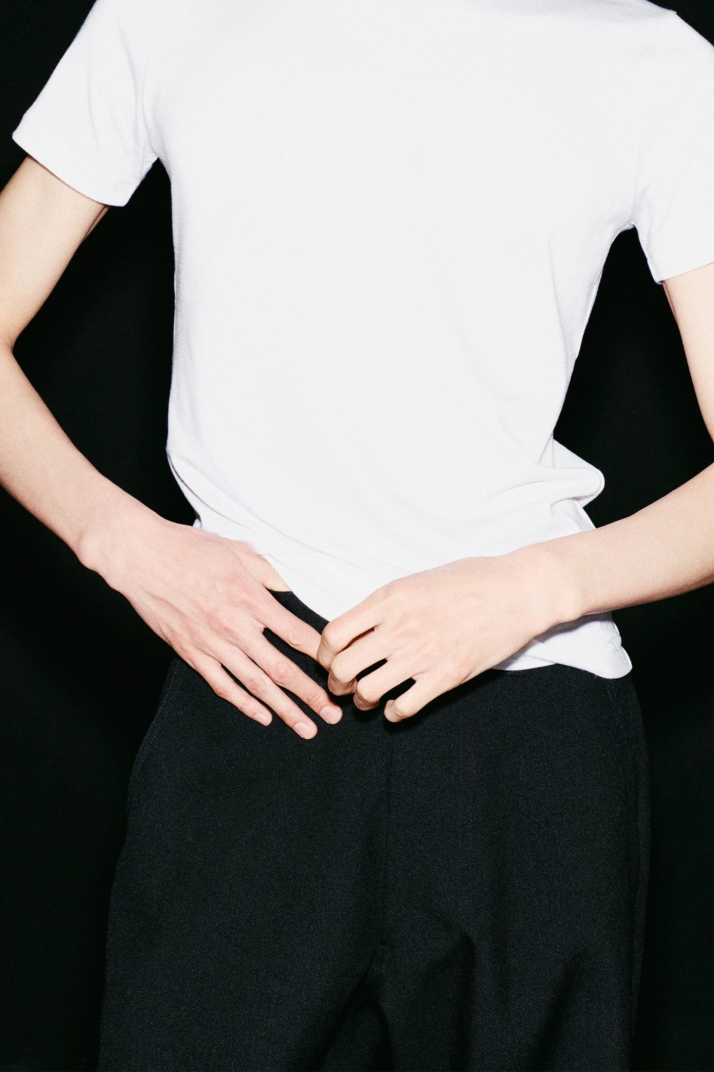 30CR–SHARP FITTED MERINO WOOL T-SHIRT IN OFF-WHITE