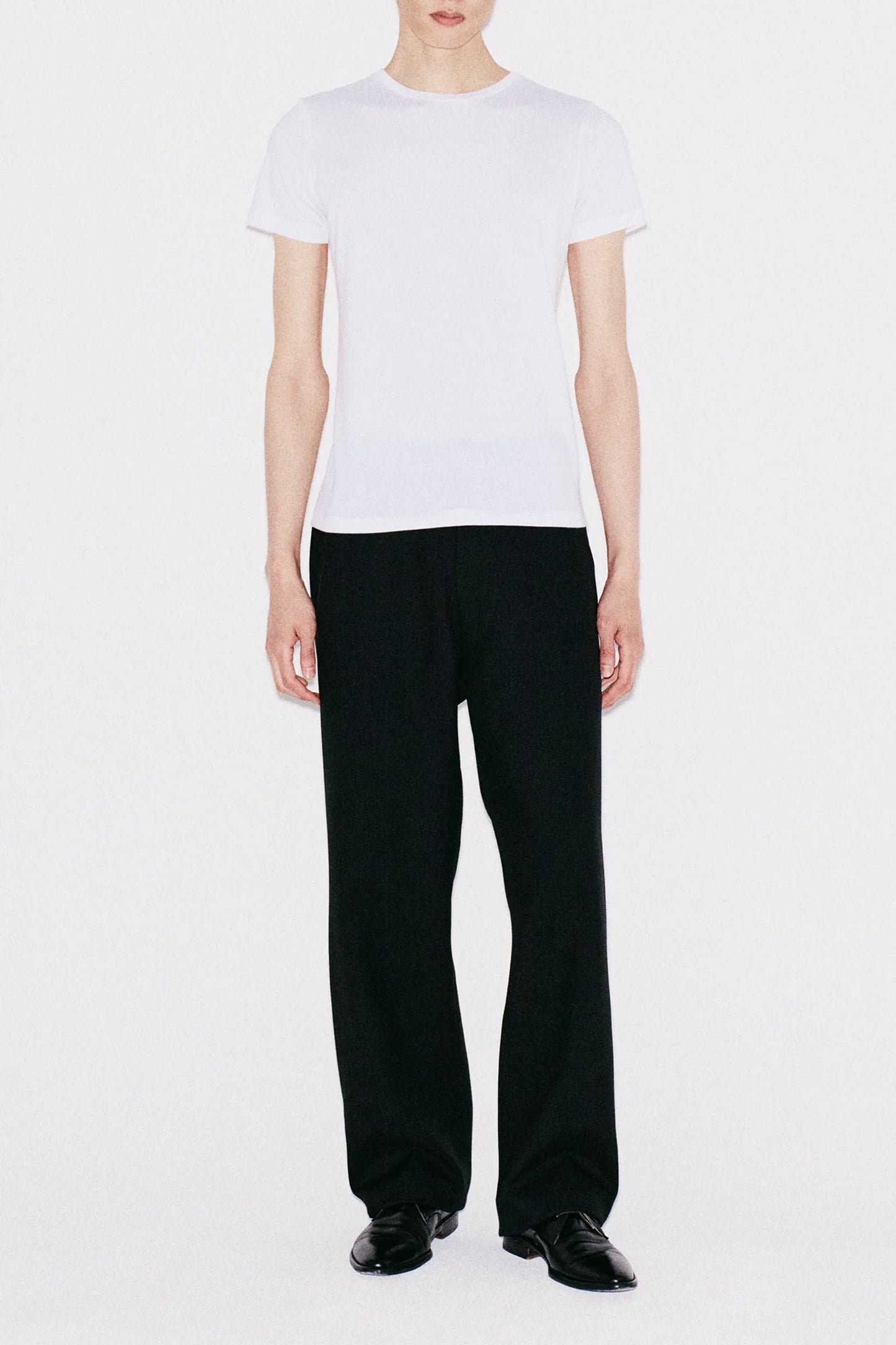 30CR–SHARP FITTED MERINO WOOL T-SHIRT IN OFF-WHITE